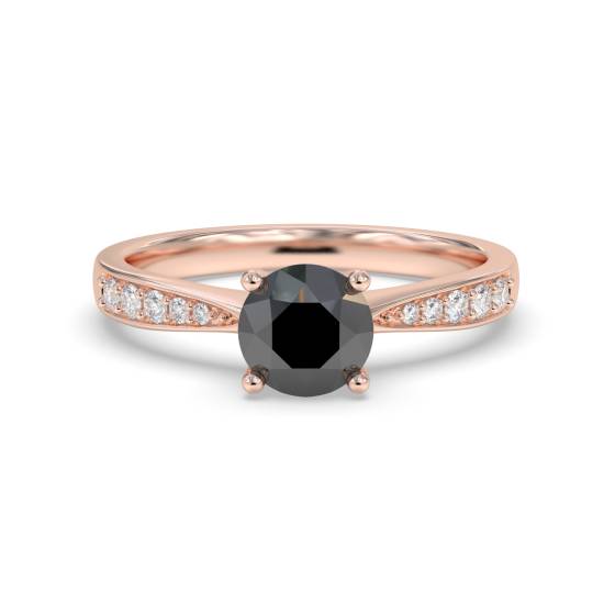 Black Diamond Shoulder Set Ring