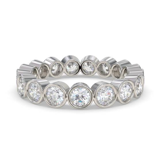 Round Full Diamond Bezel Set Eternity Ring