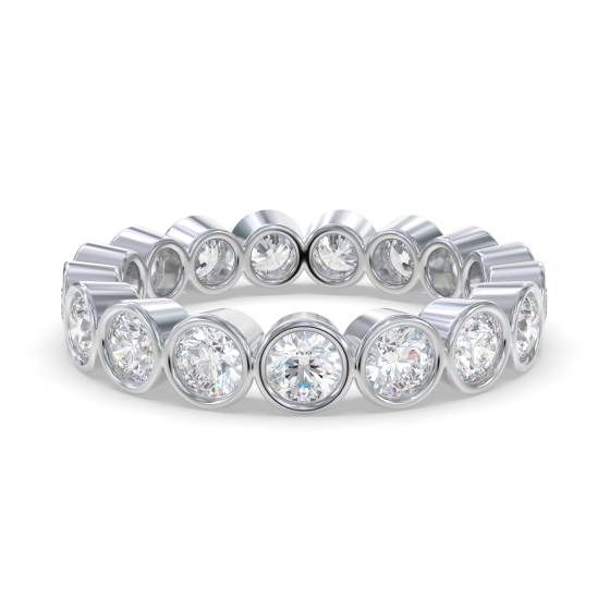 Round Full Diamond Bezel Set Eternity Ring