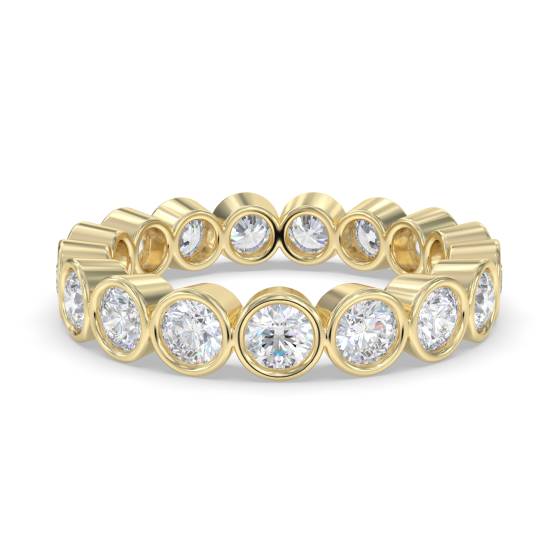 Round Full Diamond Bezel Set Eternity Ring