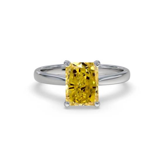Elegant Fancy Yellow Radiant Diamond Engagement Ring