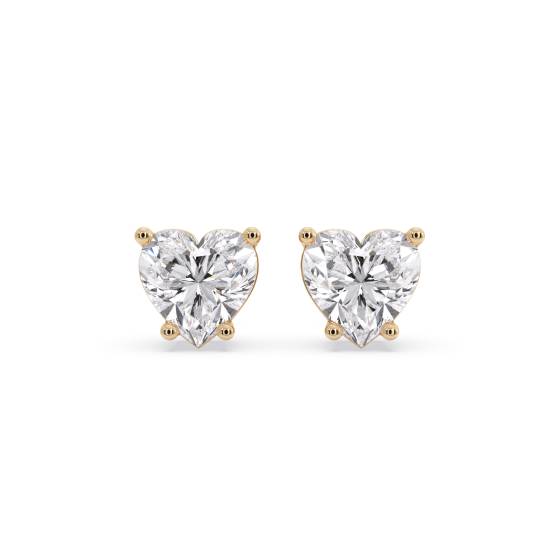 Classic Heart Diamond Stud Earrings