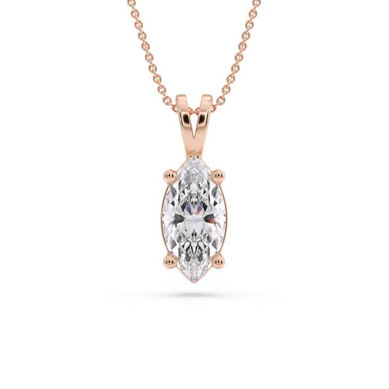 Marquise Diamond Solitaire Pendant