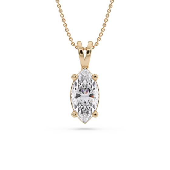 Marquise Diamond Solitaire Pendant