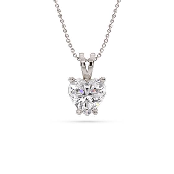 Heart Diamond Solitaire Pendant