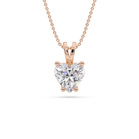 Heart Diamond Solitaire Pendant