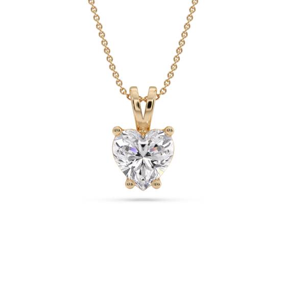 Heart Diamond Solitaire Pendant