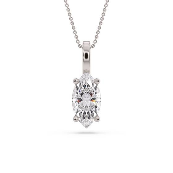 Marquise Diamond Solitaire Pendant
