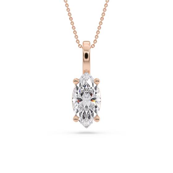 Marquise Diamond Solitaire Pendant