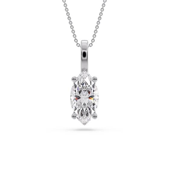 Marquise Diamond Solitaire Pendant