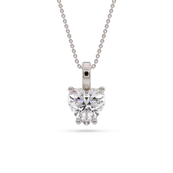 Heart Diamond Solitaire Pendant