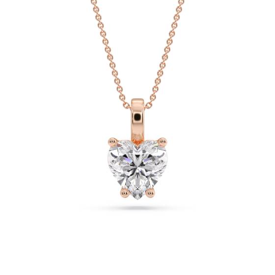 Heart Diamond Solitaire Pendant