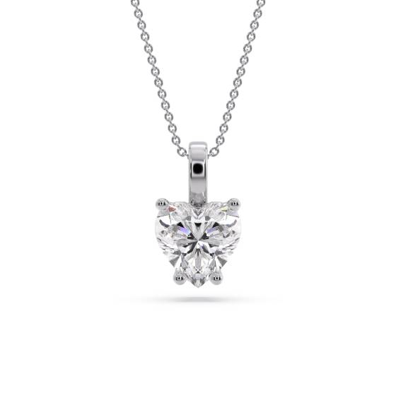 Heart Diamond Solitaire Pendant
