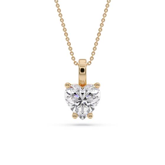 Heart Diamond Solitaire Pendant