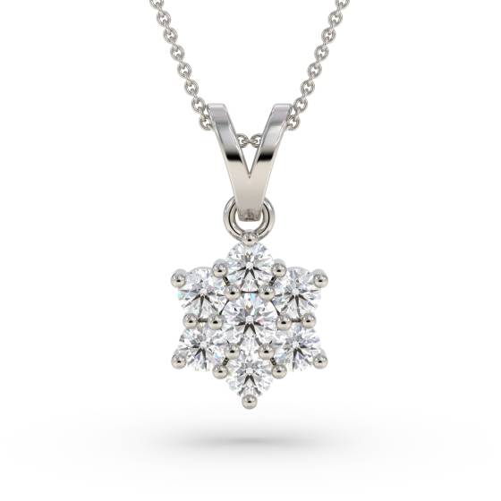 Round Diamond Cluster Pendant