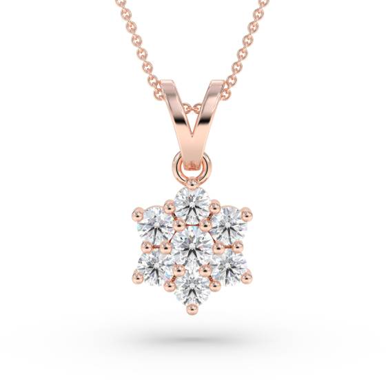 Round Diamond Cluster Pendant