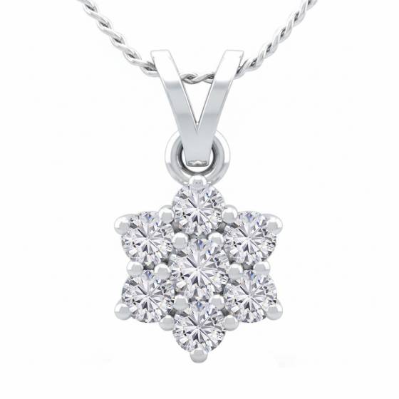 Round Diamond Cluster Pendant