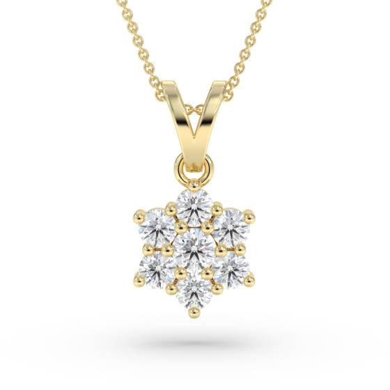 Round Diamond Cluster Pendant