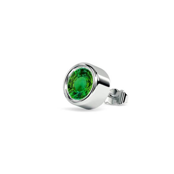 Mens Green Emerald GemStone Single Stud Earring
