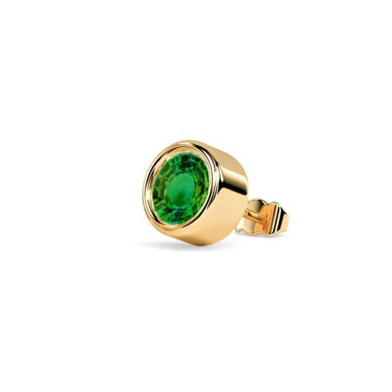 Mens Green Emerald GemStone Single Stud Earring