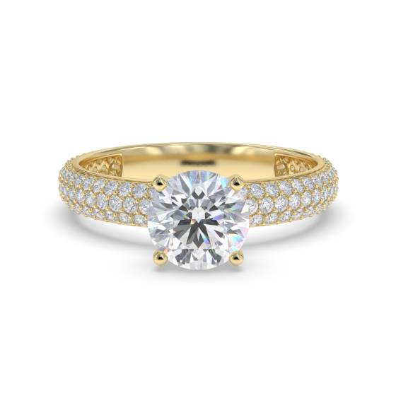 Three Row Vintage Round Diamond Ring