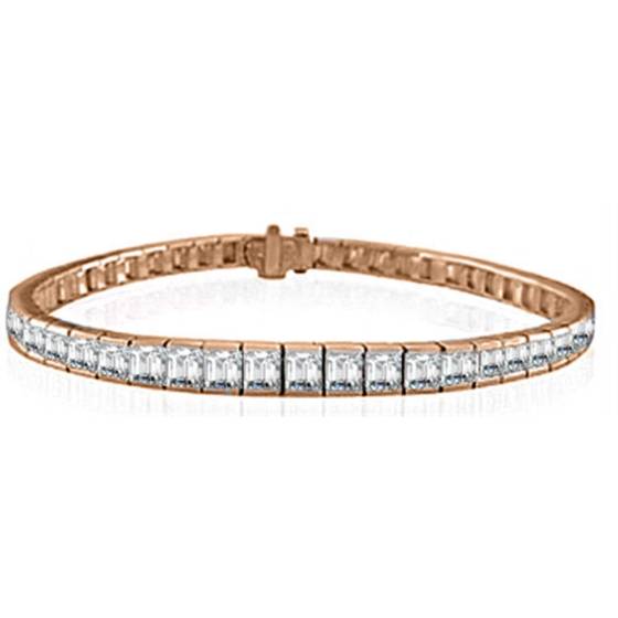 Modern Emerald Diamond Bezel Set Tennis Bracelet
