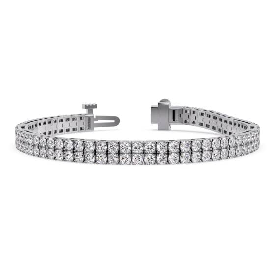 Round Diamond Double Row Tennis Bracelet