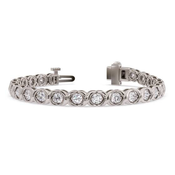 Modern Round Diamond Bezel Set Tennis Bracelet