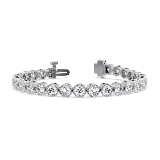 6.00ct VS/D-E 7 Inch Modern Round Natural Diamond Single Row Bracelet