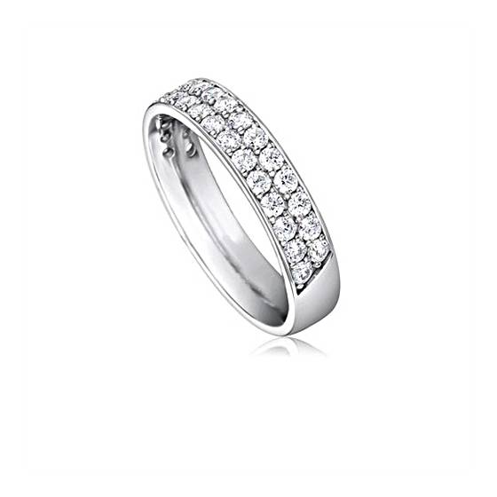 0.75ct VS/F-G Round Natural Diamond Half Wedding Ring