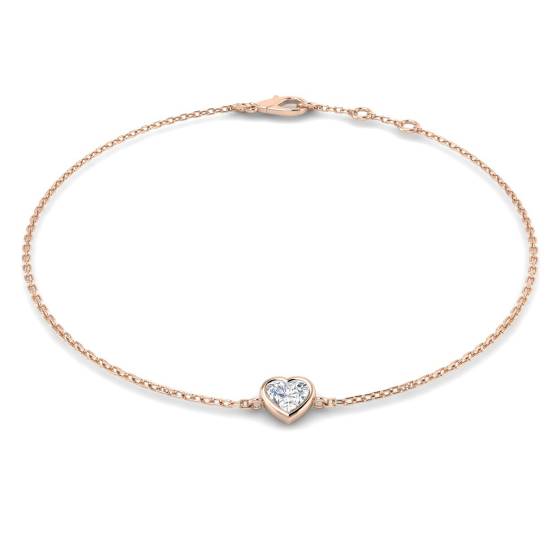 Heart Cut Diamond Bezel Set Bracelet