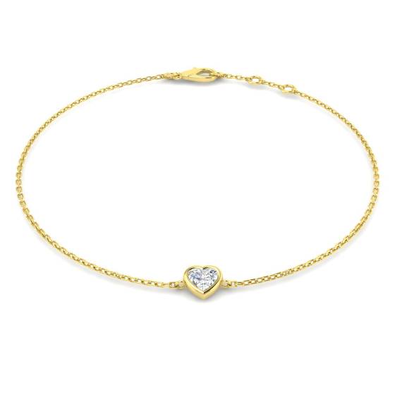 Heart Cut Diamond Bezel Set Bracelet