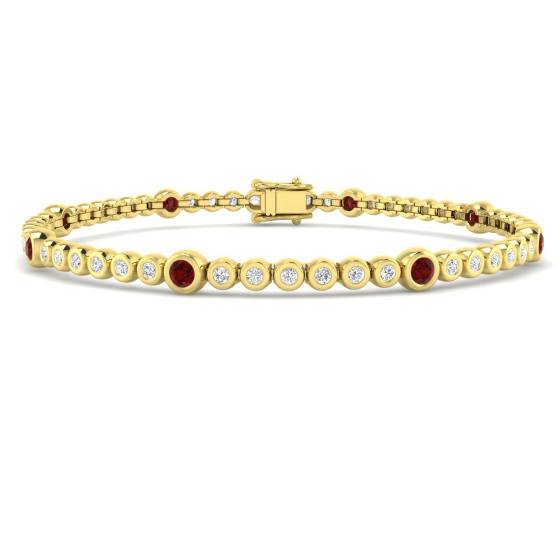 Round Cut Ruby Gemstone Bracelet