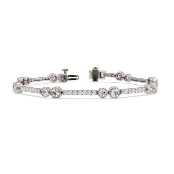 Round Cut Diamond Bangle