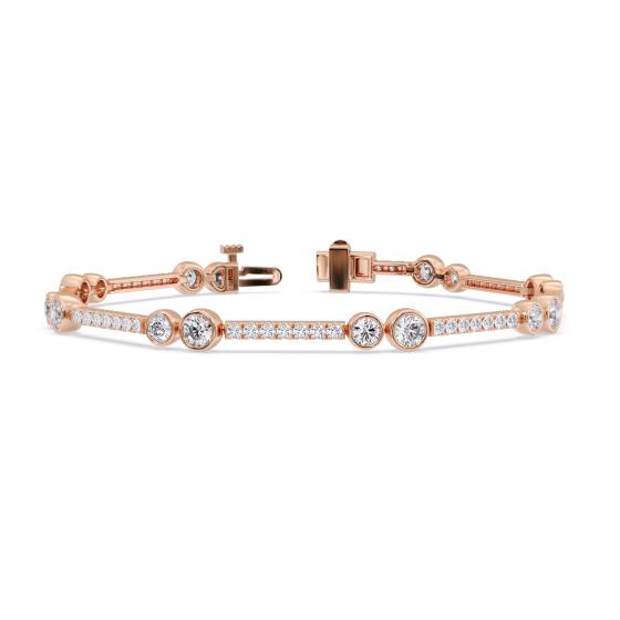 Round Cut Diamond Bangle