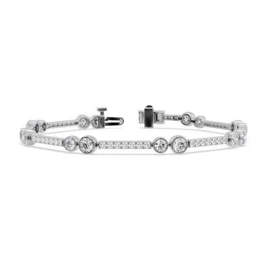 Round Cut Diamond Bangle