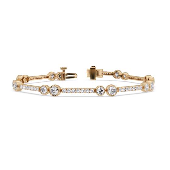 Round Cut Diamond Bangle