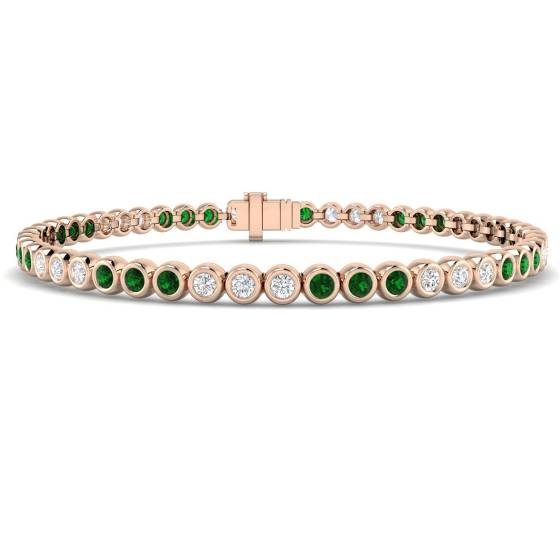 Round Cut Emerald Gemstone Bracelet