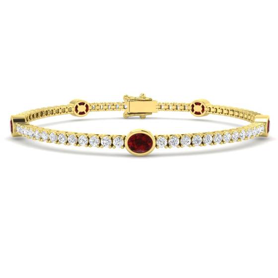 Oval Cut Ruby Gemstone Bracelet