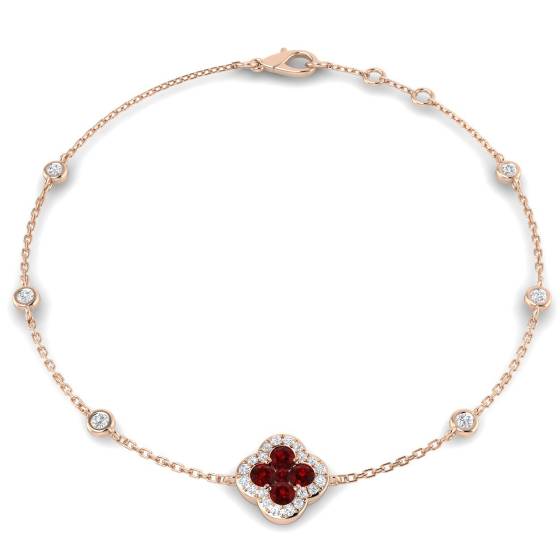 Round Cut Ruby Gemstone Bracelet