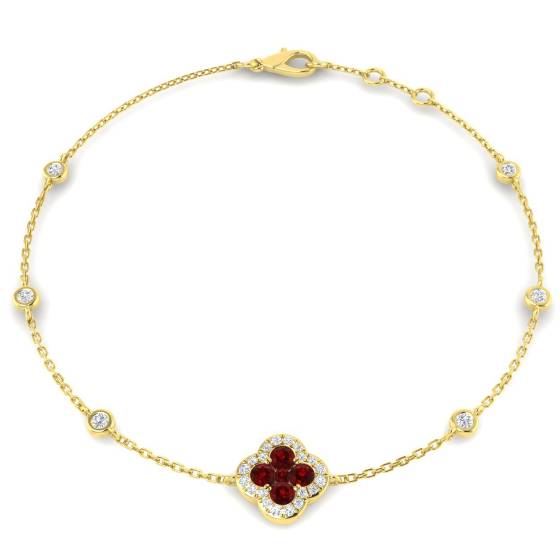 Round Cut Ruby Gemstone Bracelet