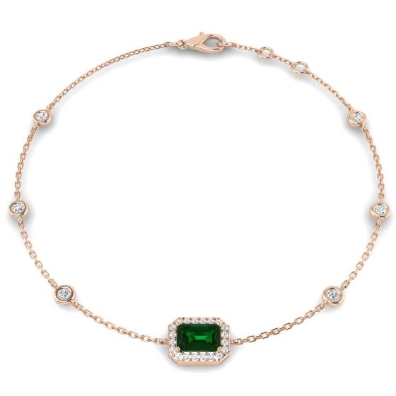 Emerald Cut Emerald Gemstone Bracelet