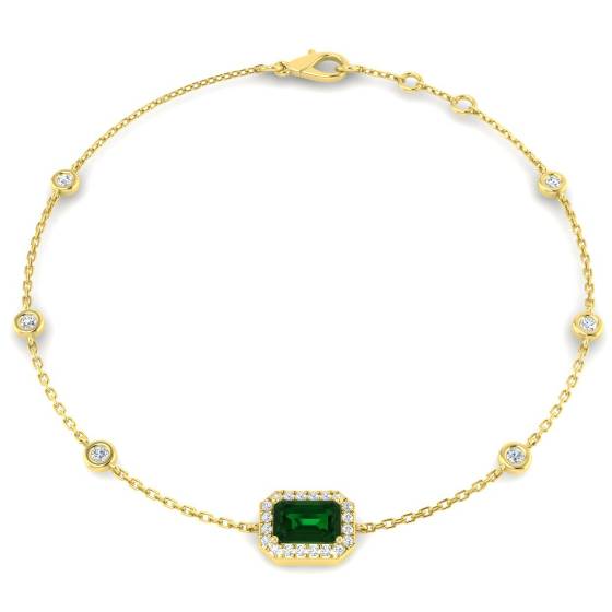 Emerald Cut Emerald Gemstone Bracelet