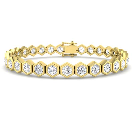 Round Cut Diamond Bezel Set Bracelet