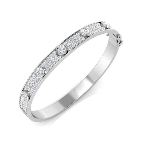 Round Diamond Bezel Set Bangle