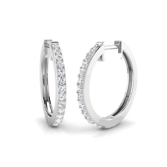 0.48ct SI/F-G Round cut Natural Diamonds Hoop Earrings