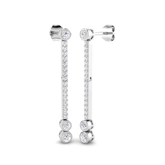 Round Diamond Drop Earrings