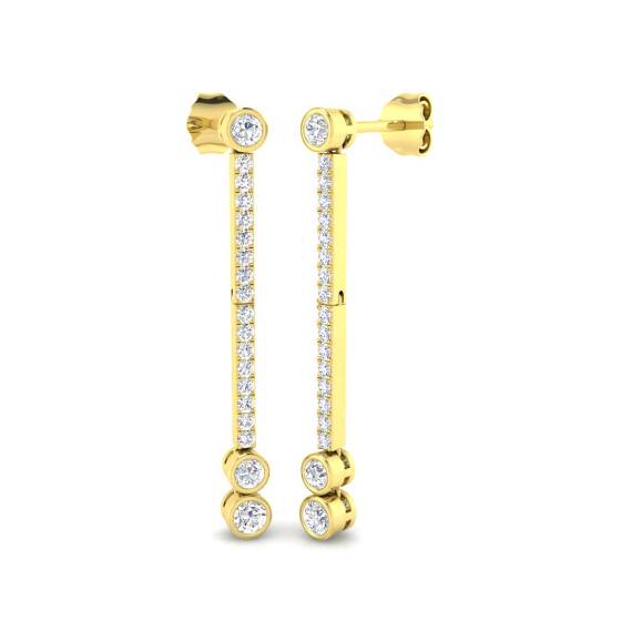 Round Diamond Drop Earrings