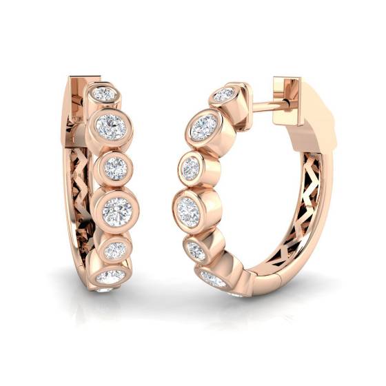Round Diamond Designer Hoop Earrings