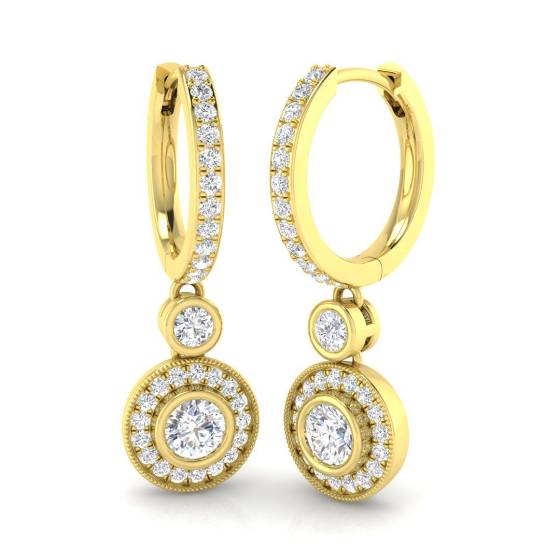 Round Diamond Designer Drop Earrings